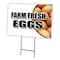 Signmission Farm Fresh Eggs Yard Sign & Stake outdoor plastic coroplast window, C-1216 Farm Fresh Eggs C-1216 Farm Fresh Eggs - alternate 1